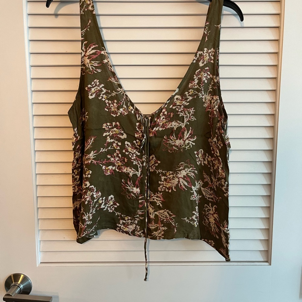 Floral Green Sleeveless Top